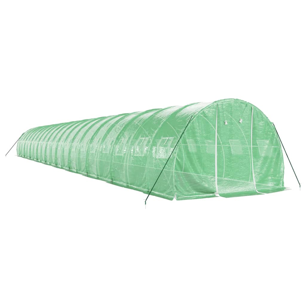 vidaXL Seră cu cadru din oțel, verde, 60 m², 20x3x2 m