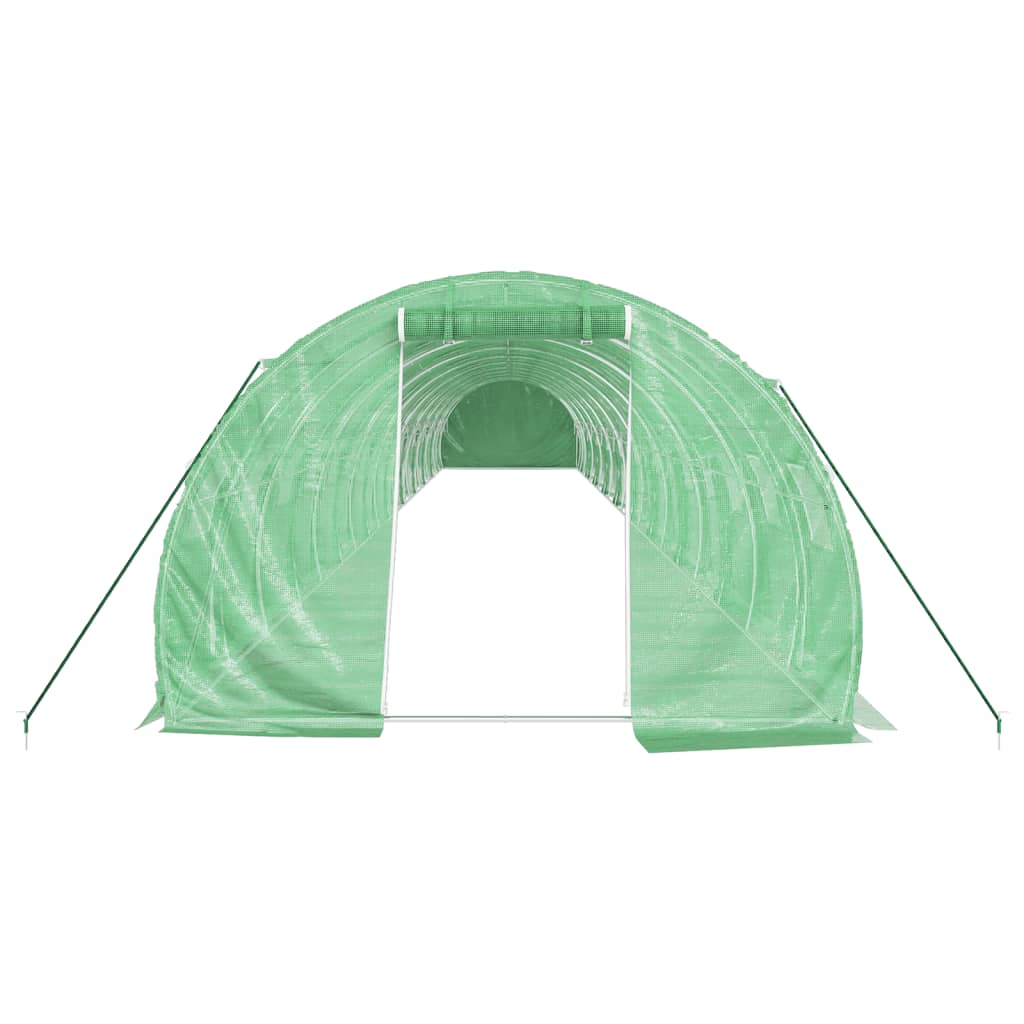 vidaXL Seră cu cadru din oțel, verde, 60 m², 20x3x2 m