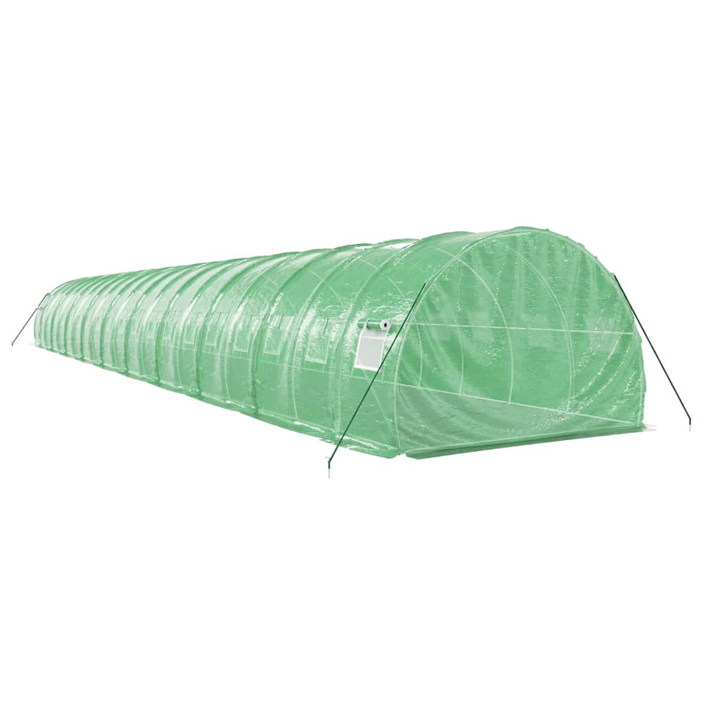 vidaXL Seră cu cadru din oțel, verde, 60 m², 20x3x2 m
