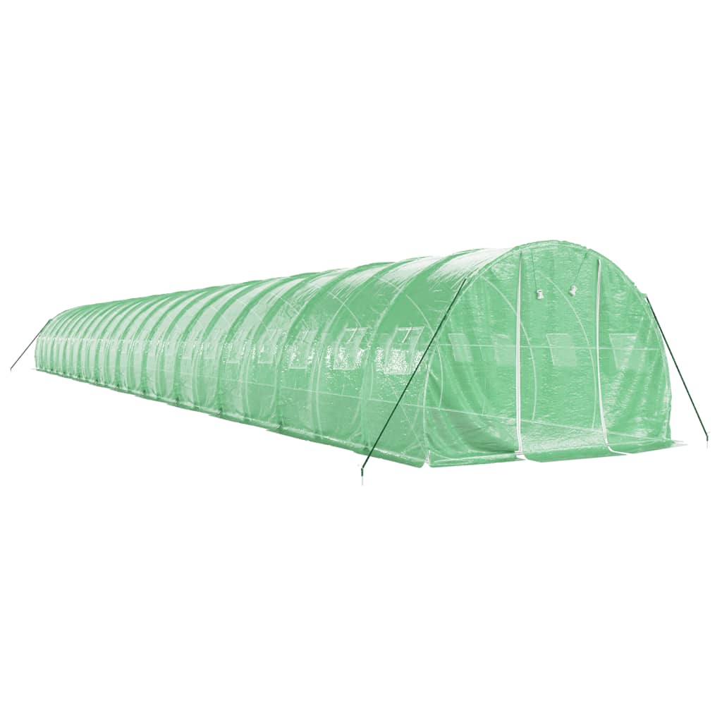 vidaXL Seră cu cadru din oțel, verde, 66 m², 22x3x2 m vidaXL Seră cu cadru din oțel, verde, 66 m², 22x3x2 m