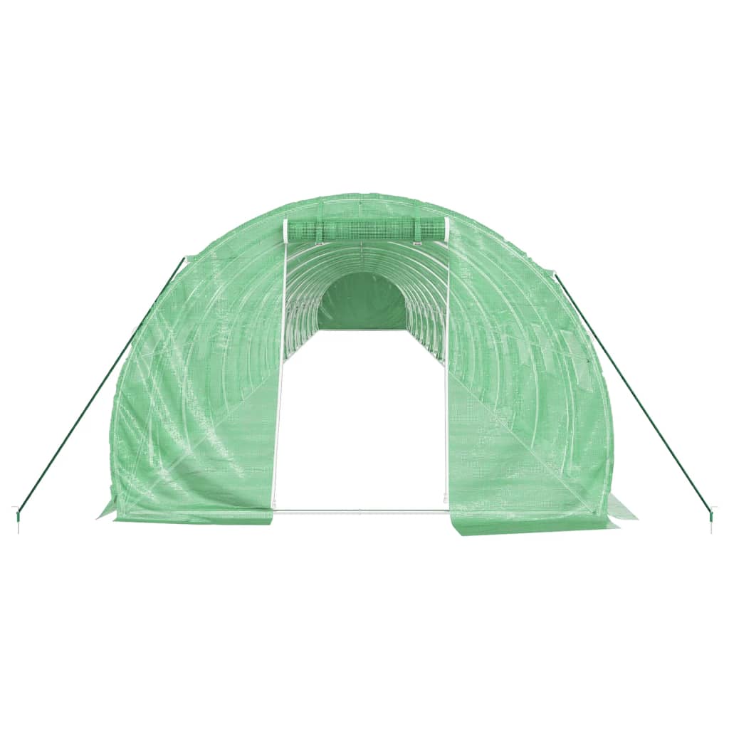 vidaXL Seră cu cadru din oțel, verde, 66 m², 22x3x2 m vidaXL Seră cu cadru din oțel, verde, 66 m², 22x3x2 m
