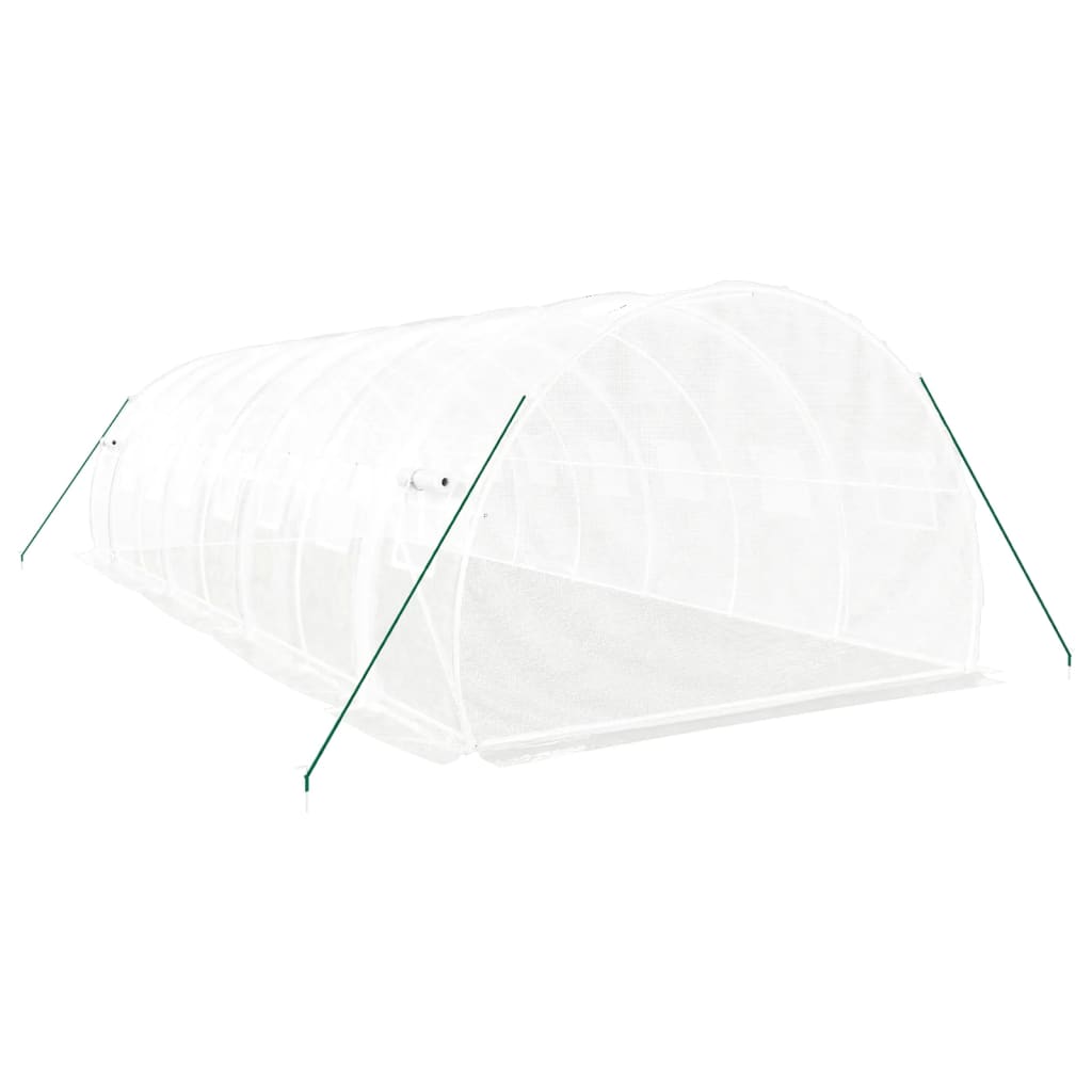 vidaXL Seră cu cadru din oțel, alb, 24 m², 8x3x2 m vidaXL Seră cu cadru din oțel, alb, 24 m², 8x3x2 m