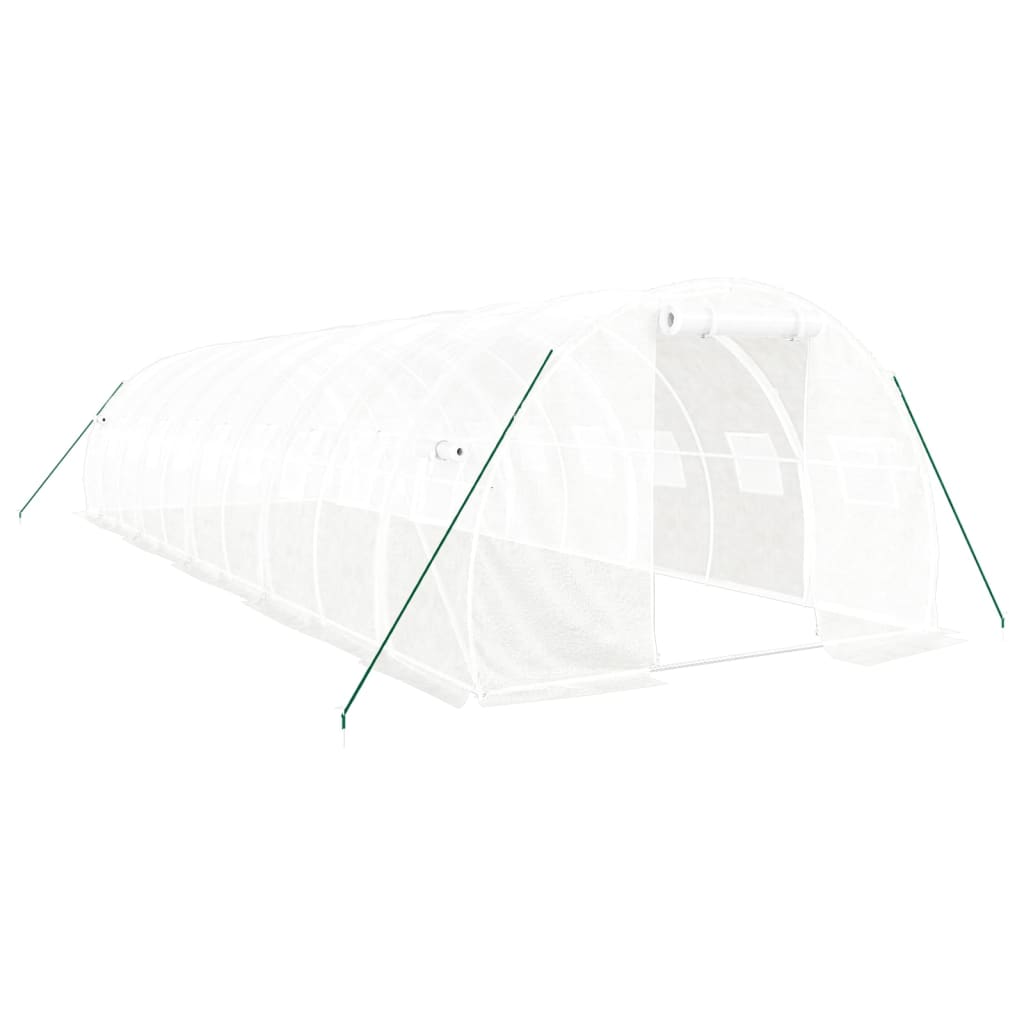 vidaXL Seră cu cadru din oțel, alb, 30 m², 10x3x2 m vidaXL Seră cu cadru din oțel, alb, 30 m², 10x3x2 m