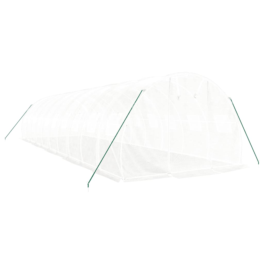 vidaXL Seră cu cadru din oțel, alb, 30 m², 10x3x2 m vidaXL Seră cu cadru din oțel, alb, 30 m², 10x3x2 m
