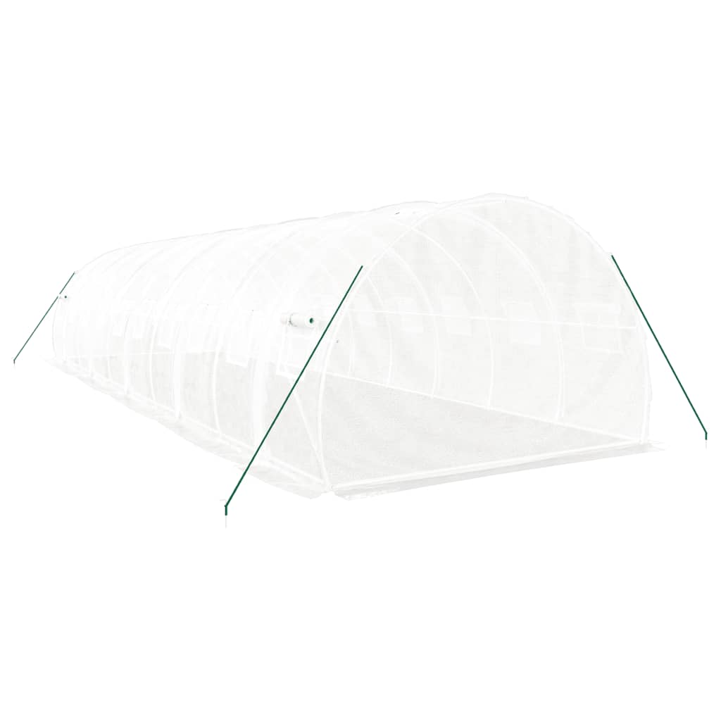 vidaXL Seră cu cadru din oțel, alb, 30 m², 10x3x2 m vidaXL Seră cu cadru din oțel, alb, 30 m², 10x3x2 m