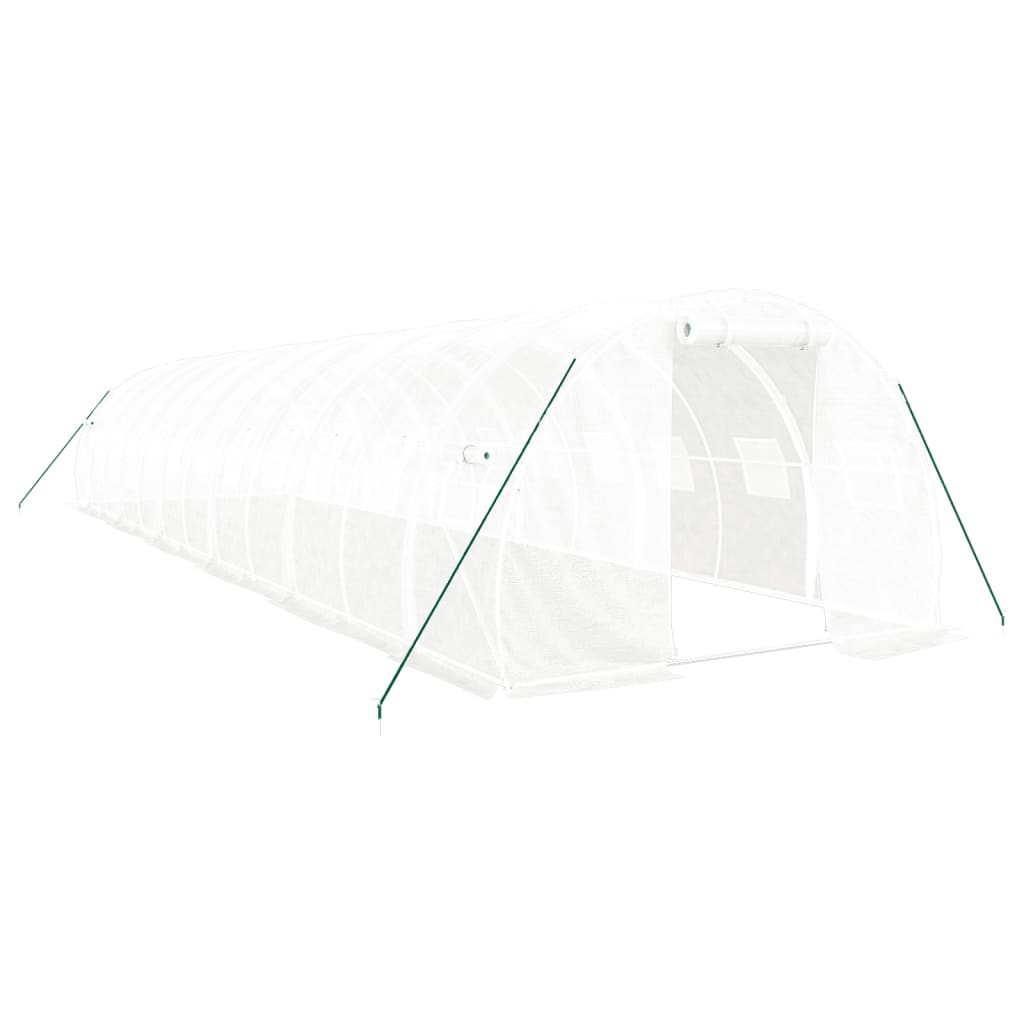 vidaXL Seră cu cadru din oțel, alb, 36 m², 12x3x2 m vidaXL Seră cu cadru din oțel, alb, 36 m², 12x3x2 m