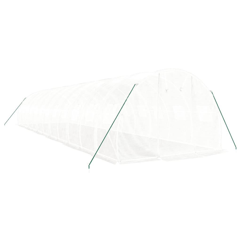 vidaXL Seră cu cadru din oțel, alb, 36 m², 12x3x2 m vidaXL Seră cu cadru din oțel, alb, 36 m², 12x3x2 m