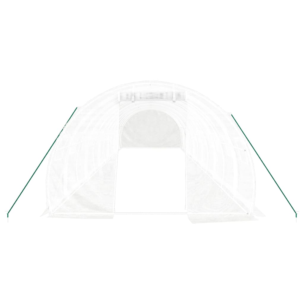 vidaXL Seră cu cadru din oțel, alb, 36 m², 12x3x2 m vidaXL Seră cu cadru din oțel, alb, 36 m², 12x3x2 m