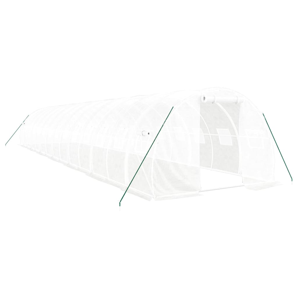 vidaXL Seră cu cadru din oțel, alb, 42 m², 14x3x2 m vidaXL Seră cu cadru din oțel, alb, 42 m², 14x3x2 m