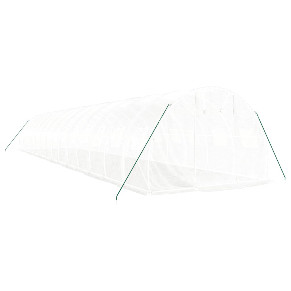 vidaXL Seră cu cadru din oțel, alb, 42 m², 14x3x2 m vidaXL Seră cu cadru din oțel, alb, 42 m², 14x3x2 m