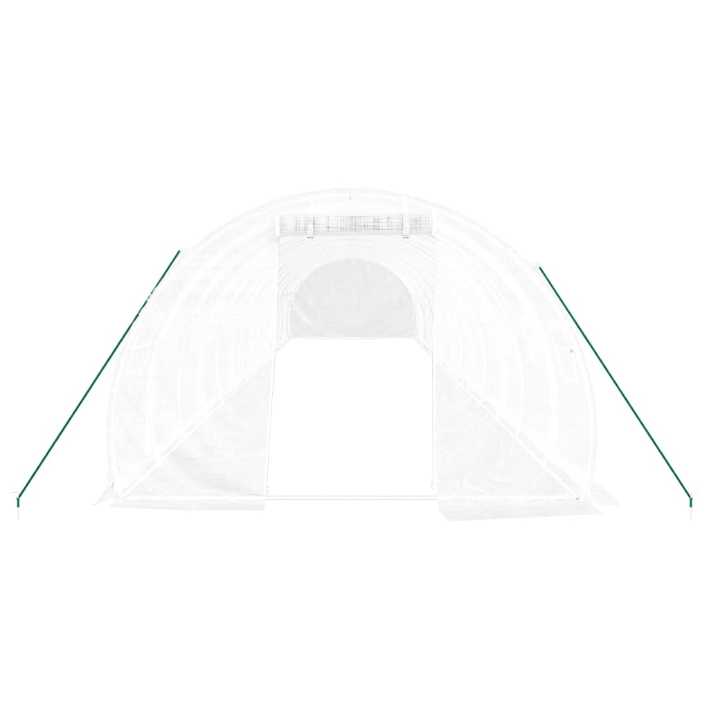 vidaXL Seră cu cadru din oțel, alb, 42 m², 14x3x2 m vidaXL Seră cu cadru din oțel, alb, 42 m², 14x3x2 m