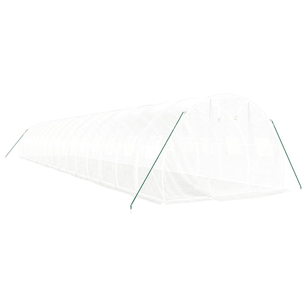 vidaXL Seră cu cadru din oțel, alb, 48 m², 16x3x2 m vidaXL Seră cu cadru din oțel, alb, 48 m², 16x3x2 m