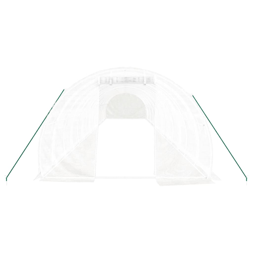 vidaXL Seră cu cadru din oțel, alb, 48 m², 16x3x2 m vidaXL Seră cu cadru din oțel, alb, 48 m², 16x3x2 m