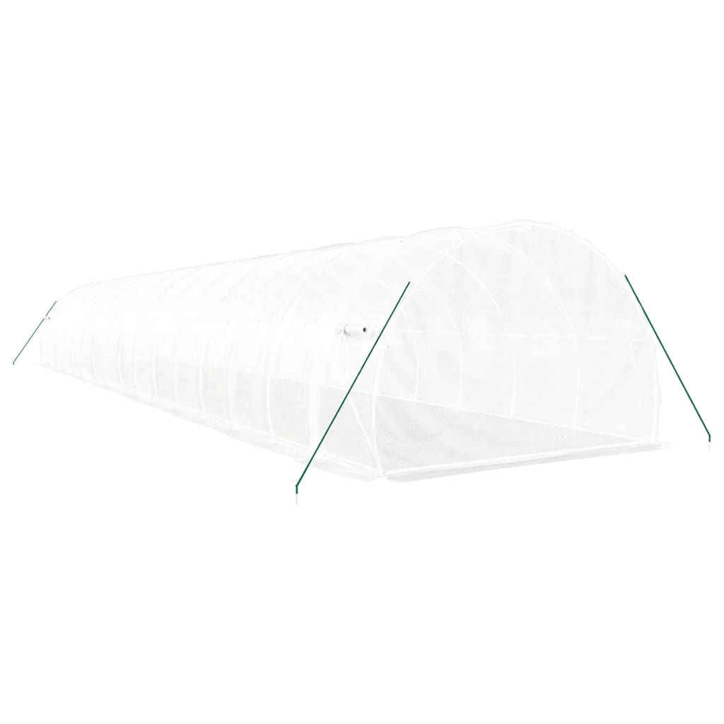 vidaXL Seră cu cadru din oțel, alb, 48 m², 16x3x2 m vidaXL Seră cu cadru din oțel, alb, 48 m², 16x3x2 m
