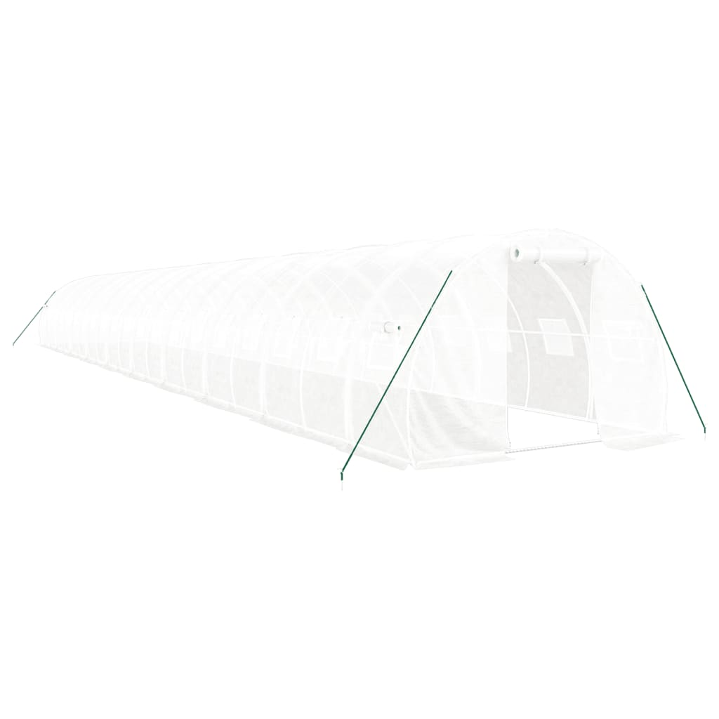 vidaXL Seră cu cadru din oțel, alb, 60 m², 20x3x2 m vidaXL Seră cu cadru din oțel, alb, 60 m², 20x3x2 m