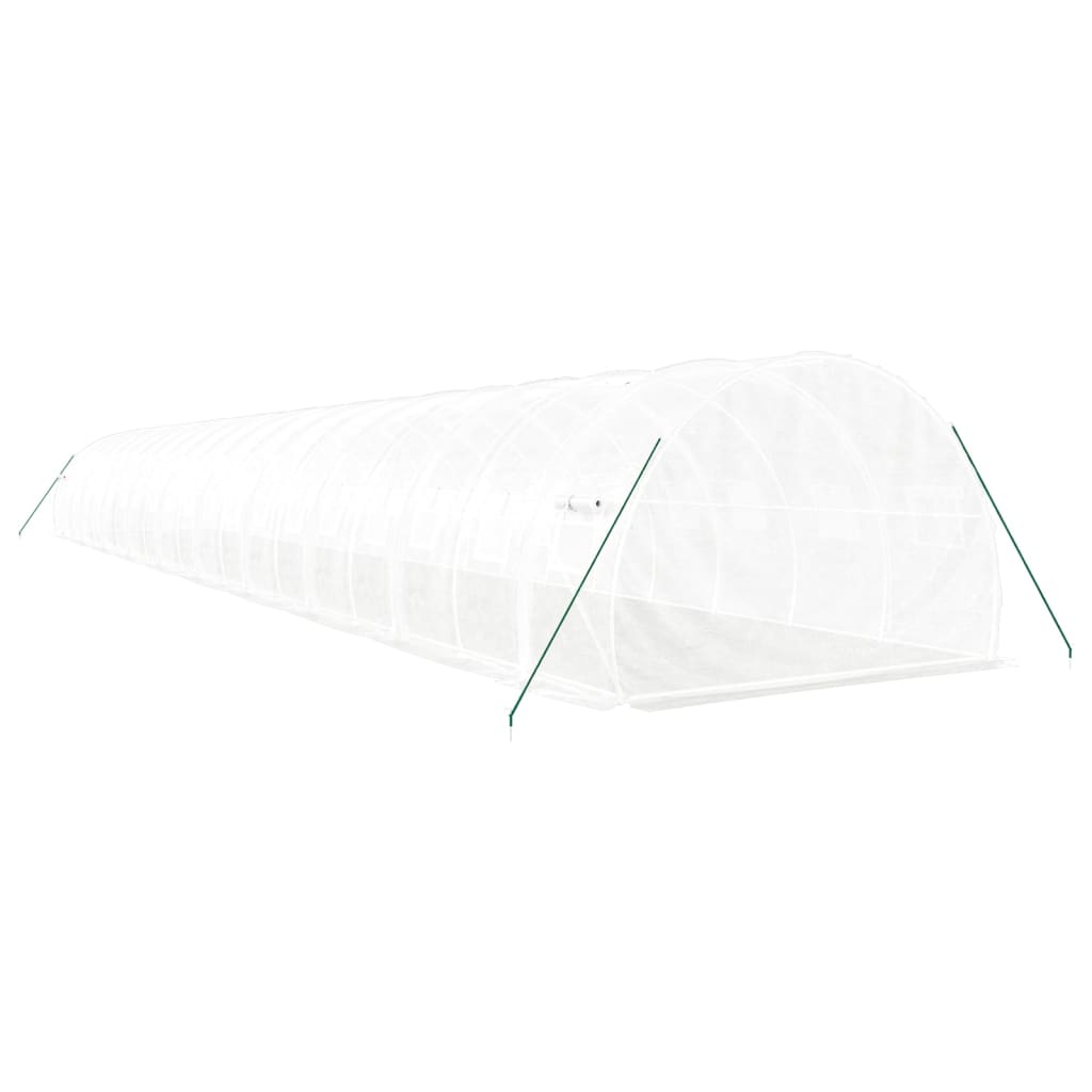 vidaXL Seră cu cadru din oțel, alb, 60 m², 20x3x2 m vidaXL Seră cu cadru din oțel, alb, 60 m², 20x3x2 m