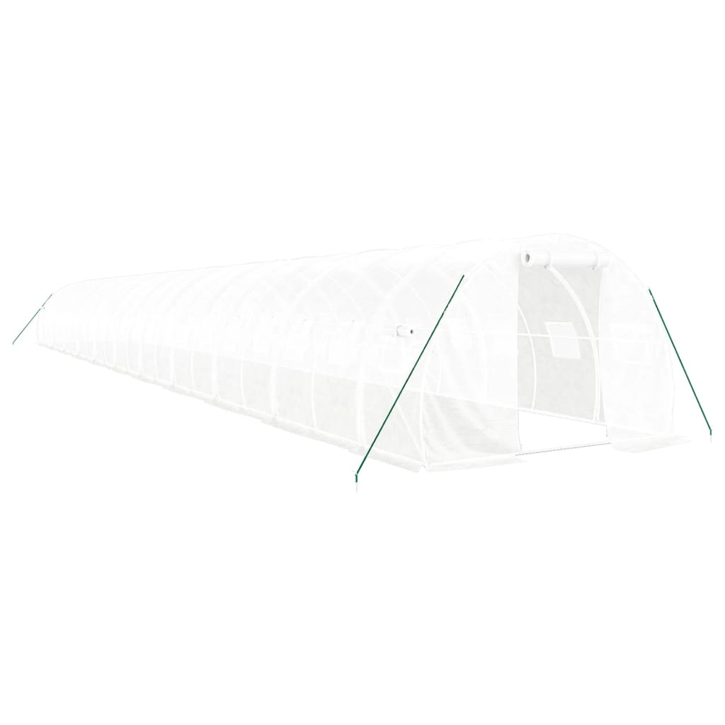 vidaXL Seră cu cadru din oțel, alb, 66 m², 22x3x2 m vidaXL Seră cu cadru din oțel, alb, 66 m², 22x3x2 m