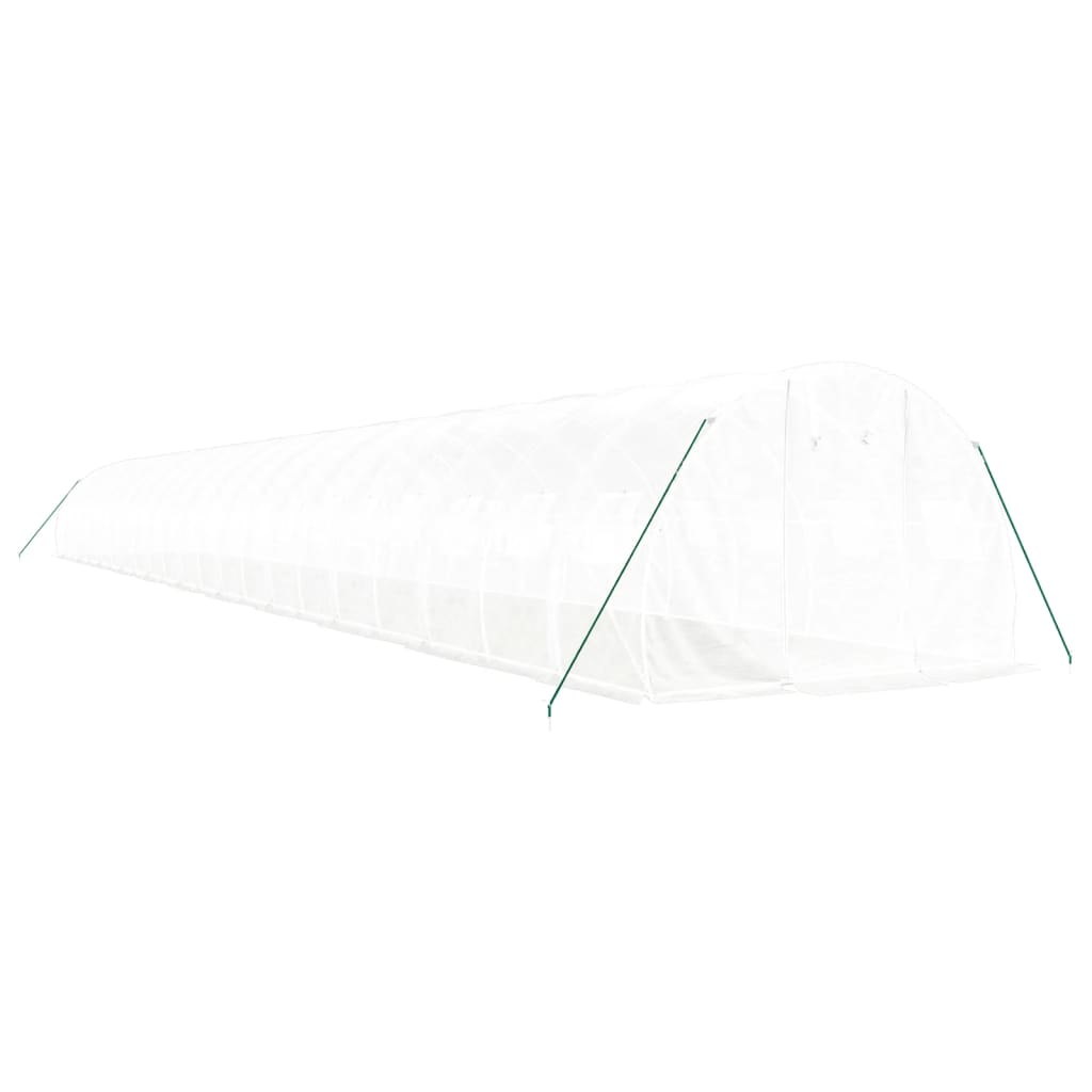 vidaXL Seră cu cadru din oțel, alb, 66 m², 22x3x2 m vidaXL Seră cu cadru din oțel, alb, 66 m², 22x3x2 m