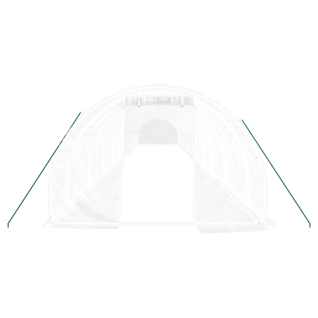 vidaXL Seră cu cadru din oțel, alb, 66 m², 22x3x2 m vidaXL Seră cu cadru din oțel, alb, 66 m², 22x3x2 m