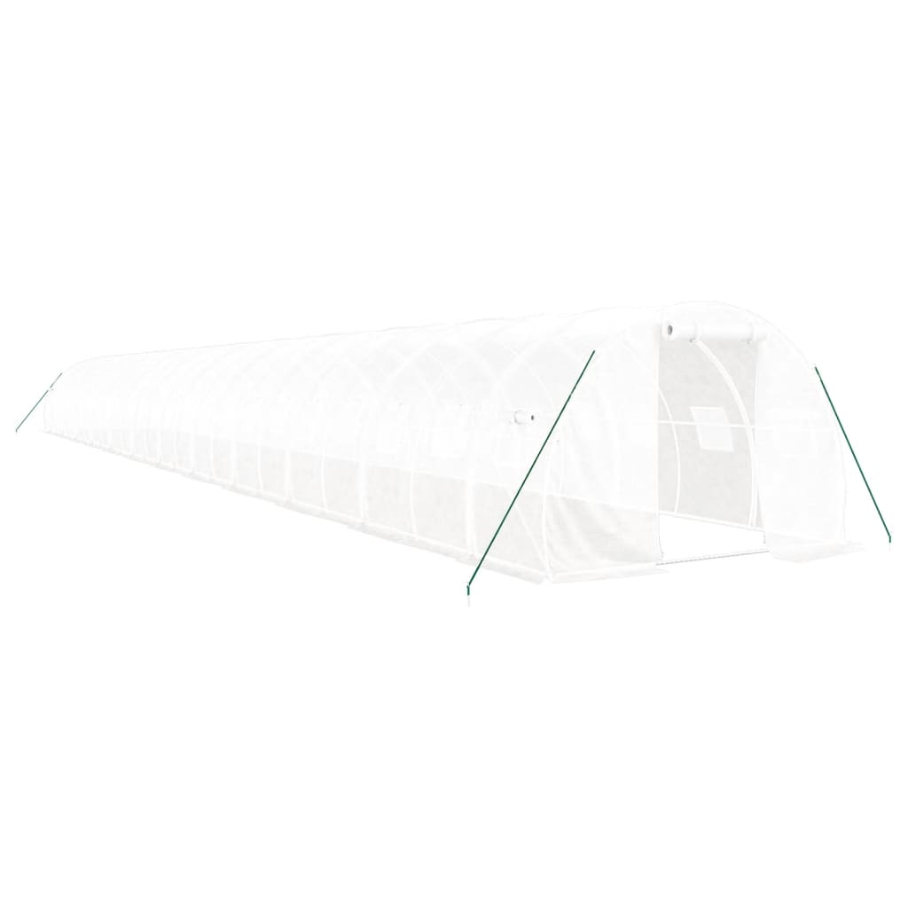 vidaXL Seră cu cadru din oțel, alb, 72 m², 24x3x2 m
