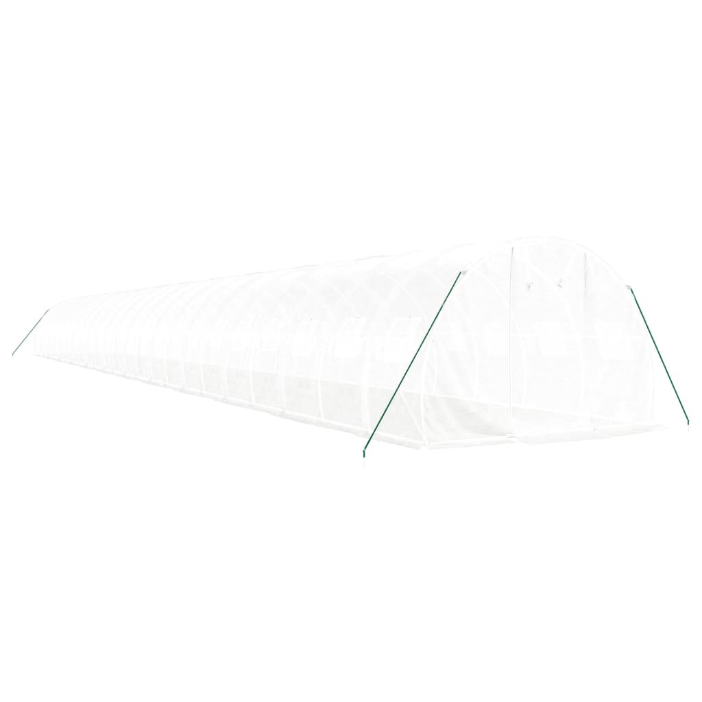 vidaXL Seră cu cadru din oțel, alb, 72 m², 24x3x2 m