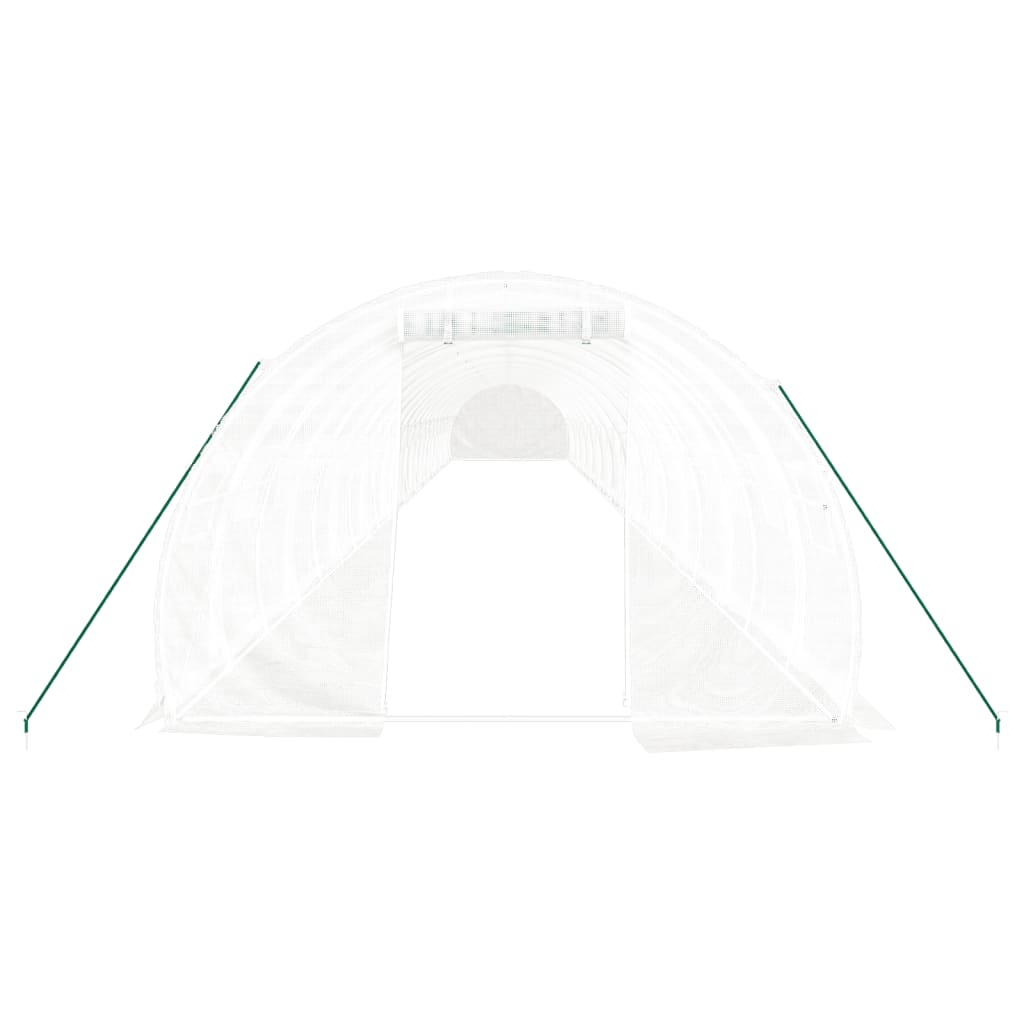 vidaXL Seră cu cadru din oțel, alb, 72 m², 24x3x2 m