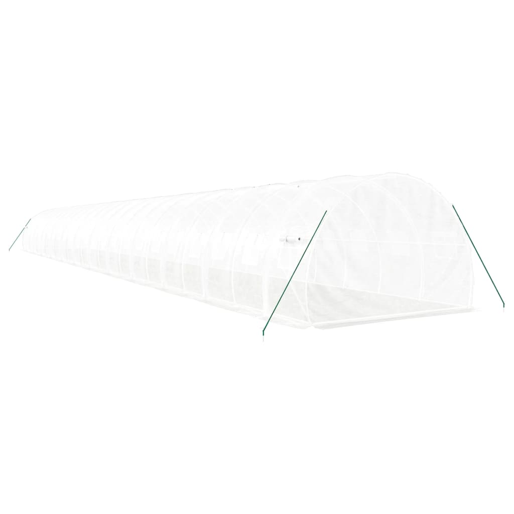 vidaXL Seră cu cadru din oțel, alb, 72 m², 24x3x2 m