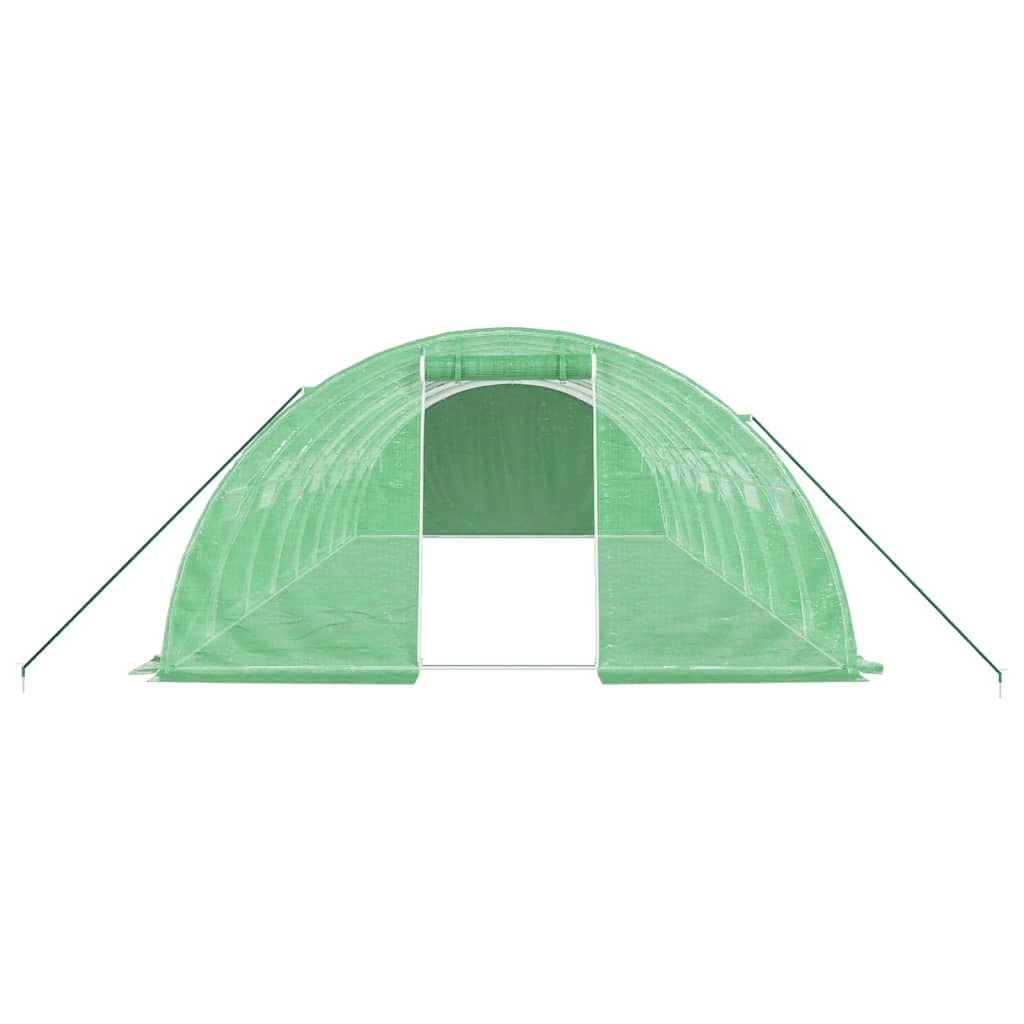 vidaXL Seră cu cadru din oțel, verde, 32 m², 8x4x2 m vidaXL Seră cu cadru din oțel, verde, 32 m², 8x4x2 m