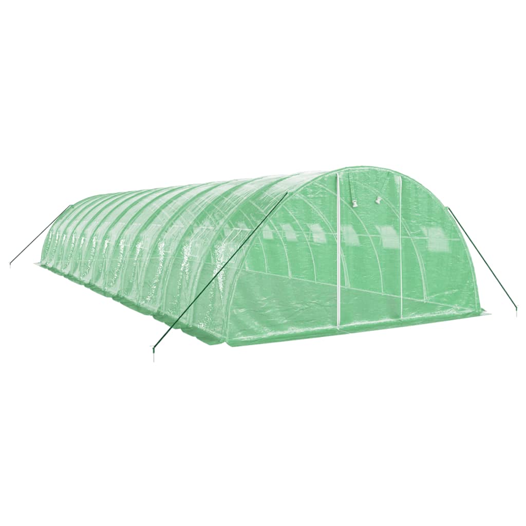 vidaXL Seră cu cadru din oțel, verde, 48 m², 12x4x2 m vidaXL Seră cu cadru din oțel, verde, 48 m², 12x4x2 m