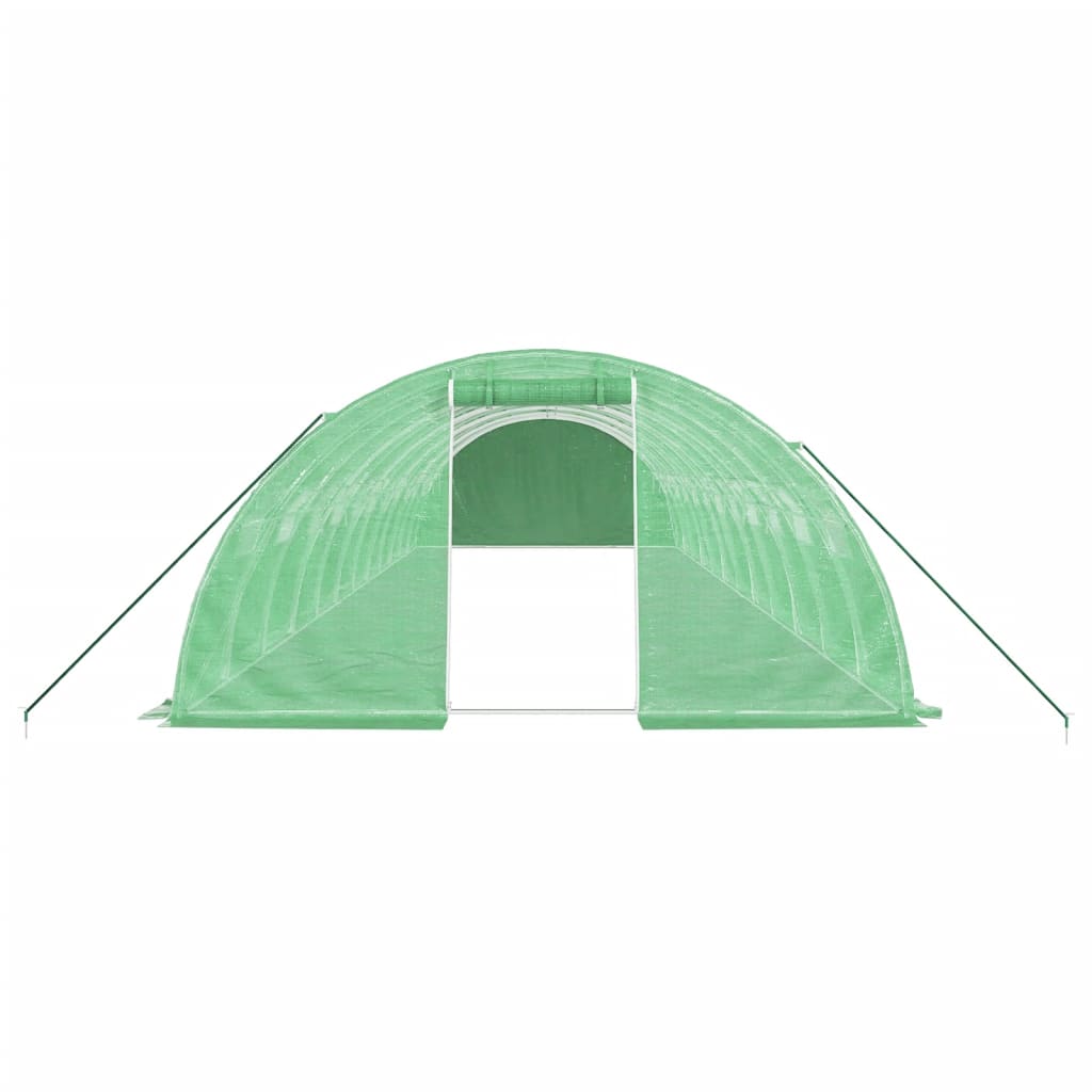 vidaXL Seră cu cadru din oțel, verde, 48 m², 12x4x2 m vidaXL Seră cu cadru din oțel, verde, 48 m², 12x4x2 m