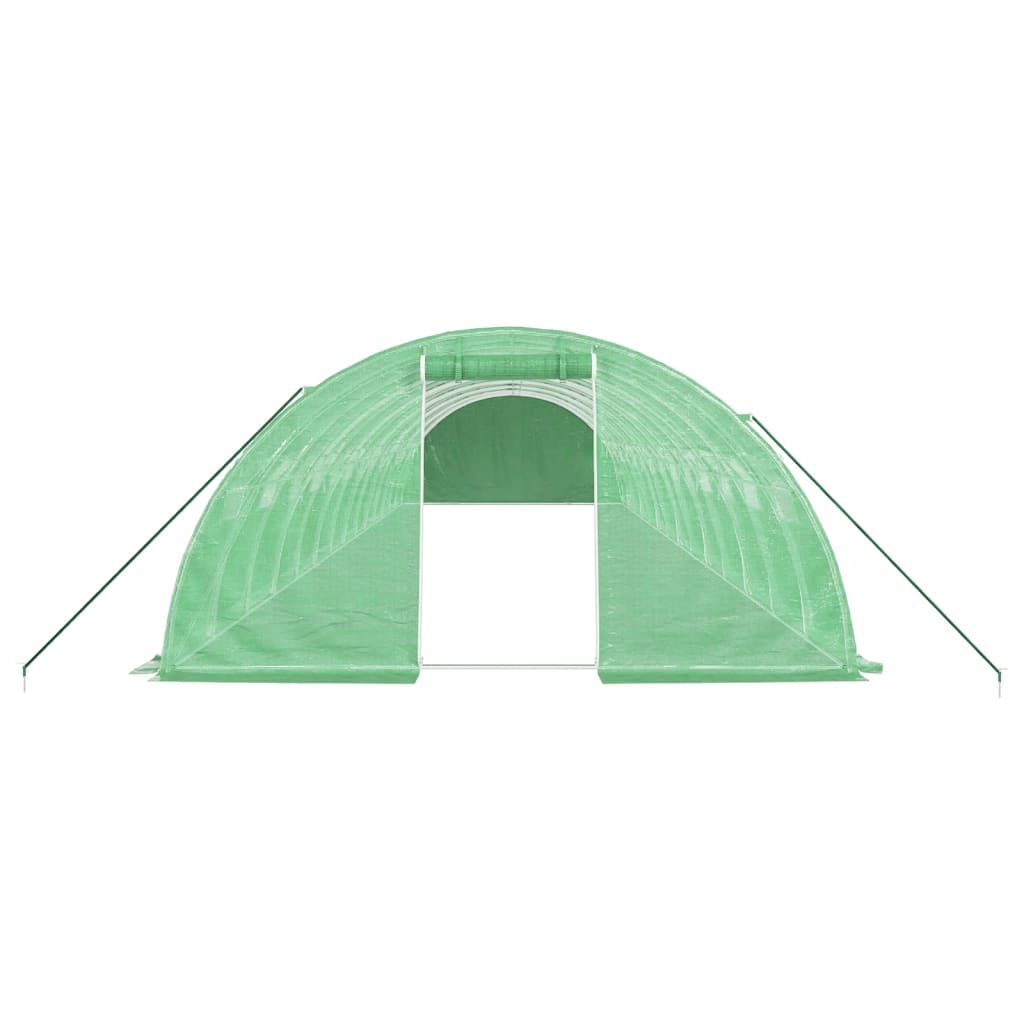 vidaXL Seră cu cadru din oțel, verde, 56 m², 14x4x2 m