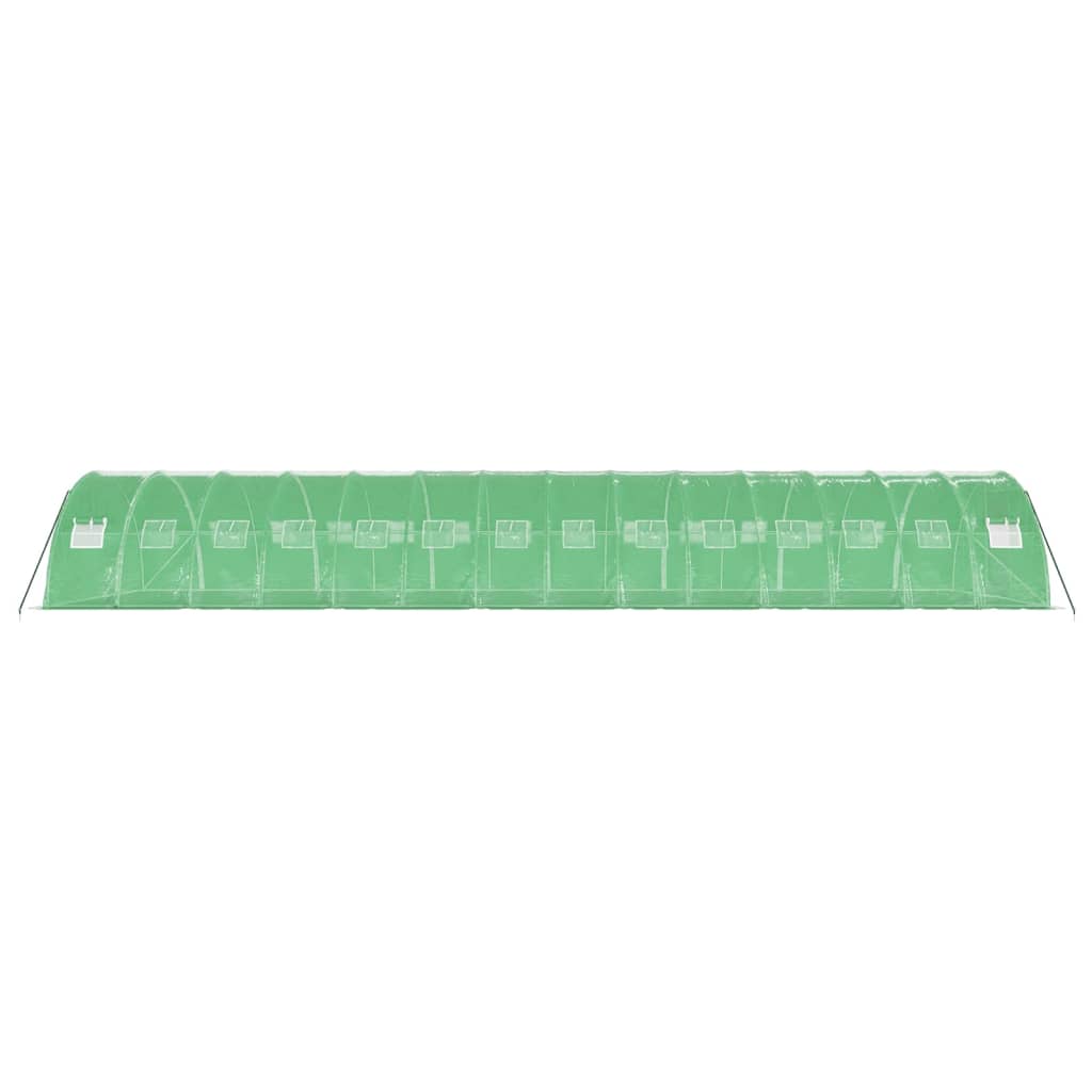 vidaXL Seră cu cadru din oțel, verde, 56 m², 14x4x2 m