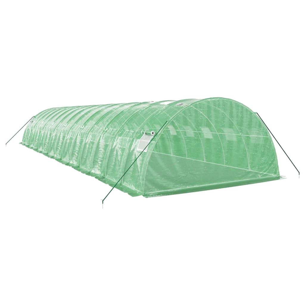 vidaXL Seră cu cadru din oțel, verde, 56 m², 14x4x2 m