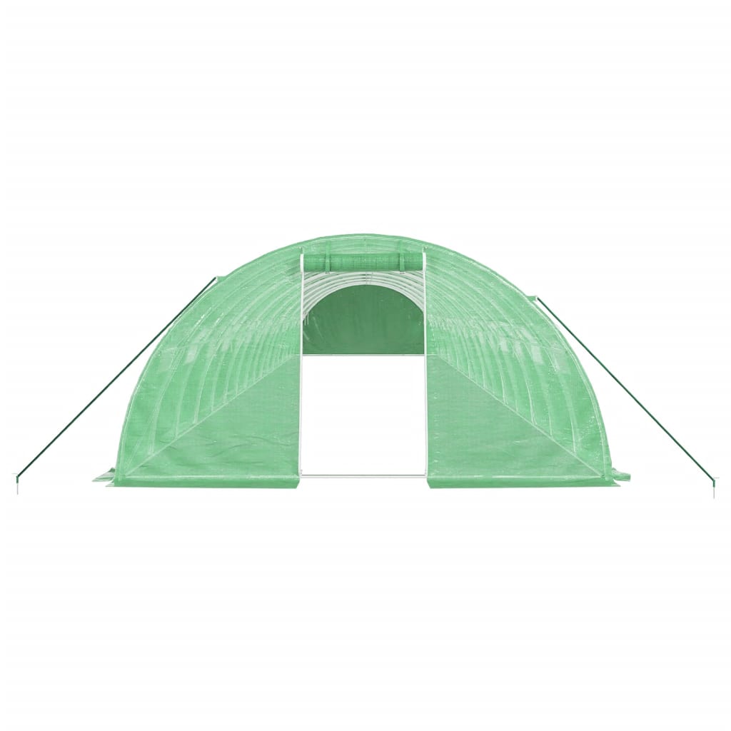 vidaXL Seră cu cadru din oțel, verde, 64 m², 16x4x2 m
