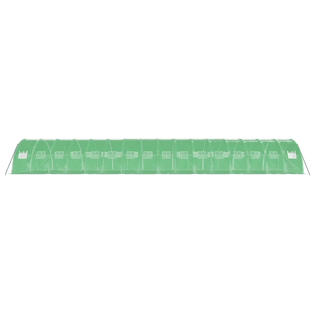 vidaXL Seră cu cadru din oțel, verde, 64 m², 16x4x2 m