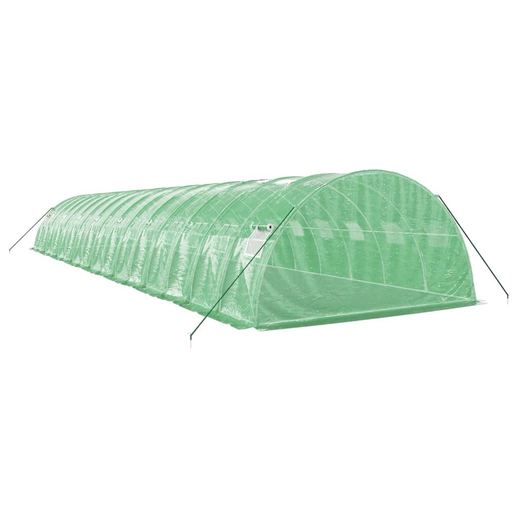 vidaXL Seră cu cadru din oțel, verde, 64 m², 16x4x2 m