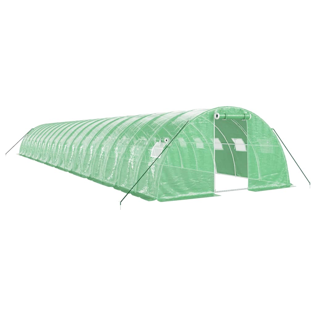 vidaXL Seră cu cadru din oțel, verde, 72 m², 18x4x2 m vidaXL Seră cu cadru din oțel, verde, 72 m², 18x4x2 m