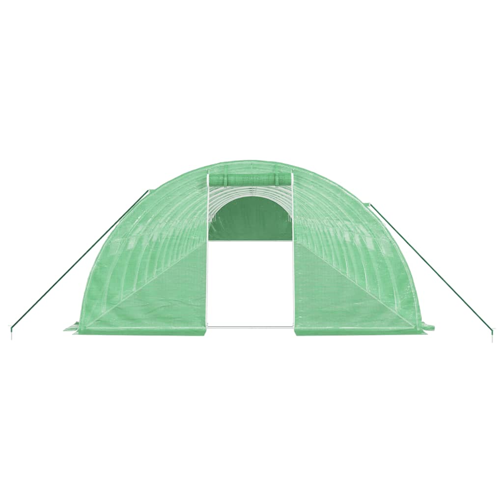 vidaXL Seră cu cadru din oțel, verde, 72 m², 18x4x2 m vidaXL Seră cu cadru din oțel, verde, 72 m², 18x4x2 m