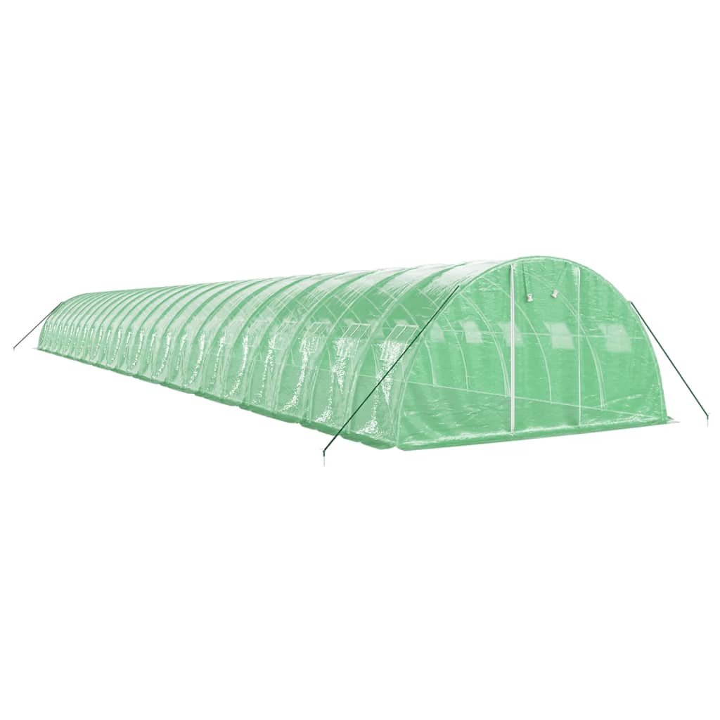 vidaXL Seră cu cadru din oțel, verde, 96 m², 24x4x2 m vidaXL Seră cu cadru din oțel, verde, 96 m², 24x4x2 m