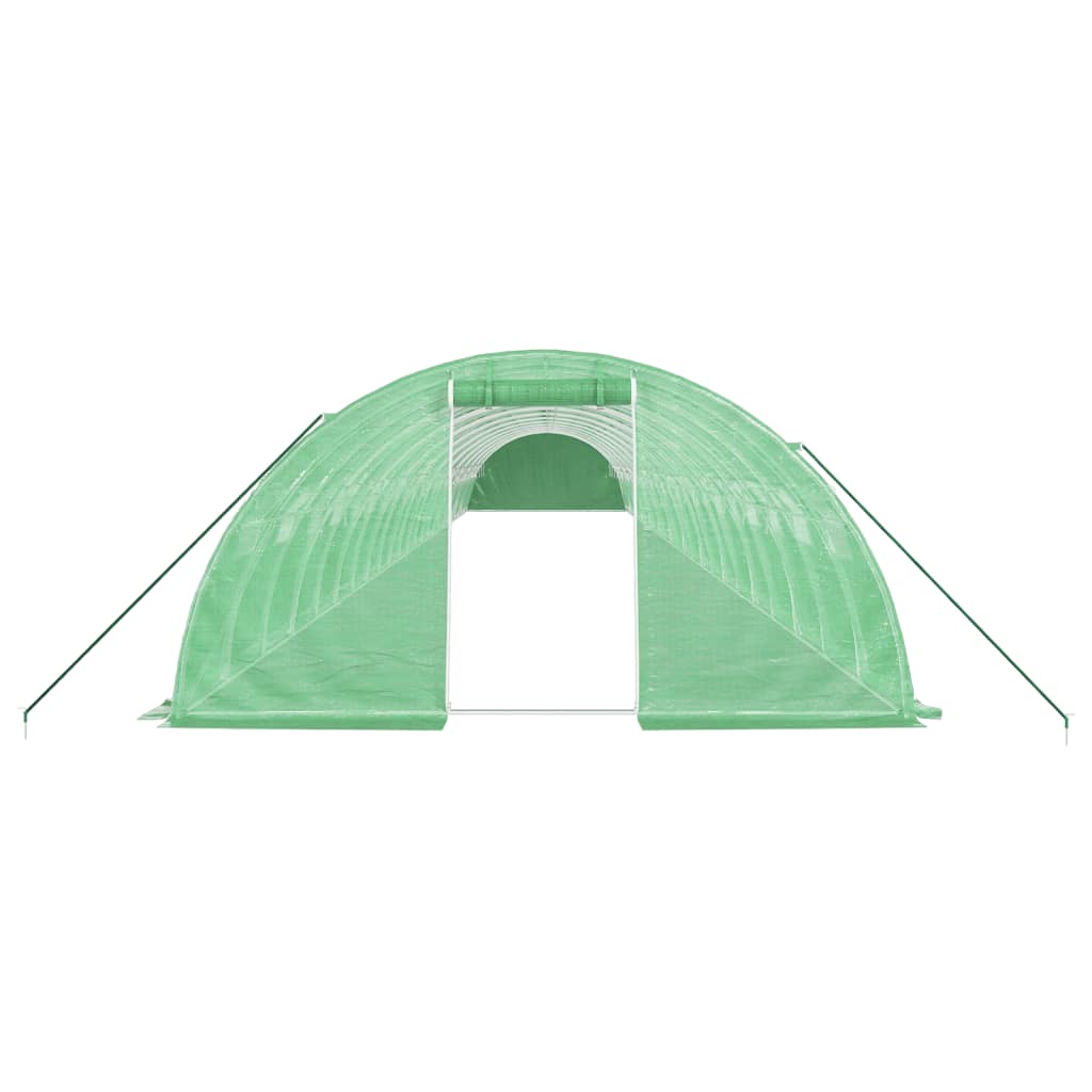 vidaXL Seră cu cadru din oțel, verde, 96 m², 24x4x2 m vidaXL Seră cu cadru din oțel, verde, 96 m², 24x4x2 m