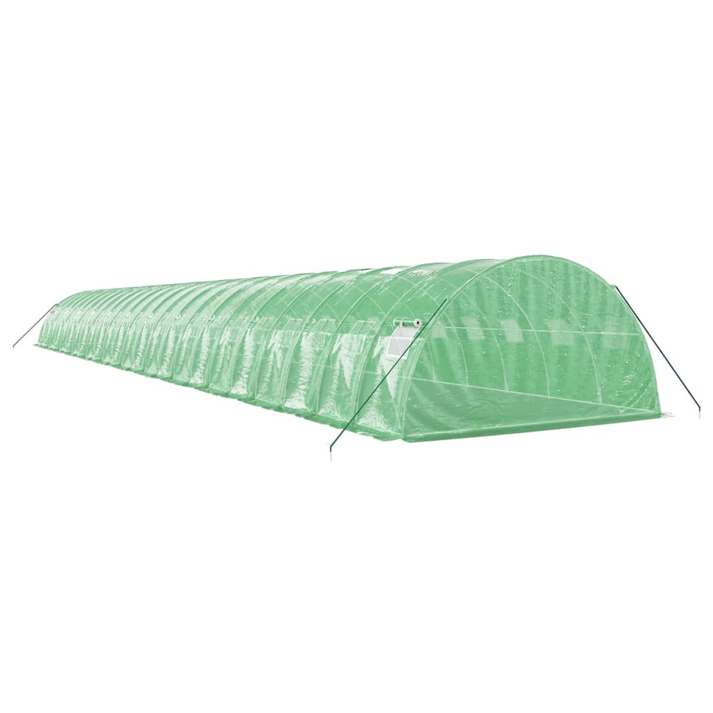 vidaXL Seră cu cadru din oțel, verde, 96 m², 24x4x2 m vidaXL Seră cu cadru din oțel, verde, 96 m², 24x4x2 m