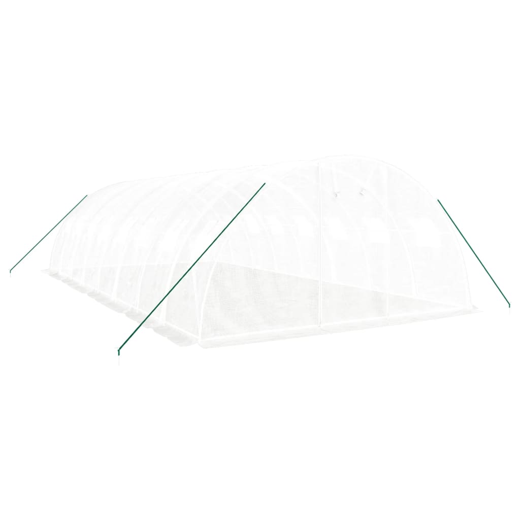 vidaXL Seră cu cadru din oțel, alb, 32 m², 8x4x2 m vidaXL Seră cu cadru din oțel, alb, 32 m², 8x4x2 m