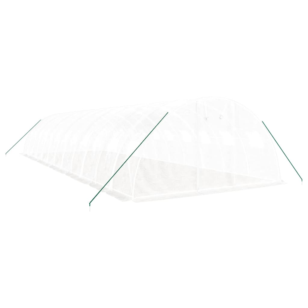 vidaXL Seră cu cadru din oțel, alb, 48 m², 12x4x2 m vidaXL Seră cu cadru din oțel, alb, 48 m², 12x4x2 m