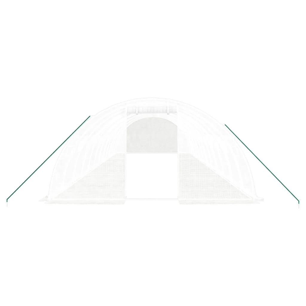 vidaXL Seră cu cadru din oțel, alb, 48 m², 12x4x2 m vidaXL Seră cu cadru din oțel, alb, 48 m², 12x4x2 m