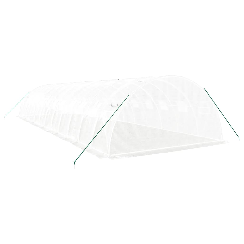 vidaXL Seră cu cadru din oțel, alb, 48 m², 12x4x2 m vidaXL Seră cu cadru din oțel, alb, 48 m², 12x4x2 m