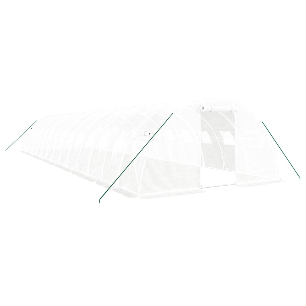 vidaXL Seră cu cadru din oțel, alb, 56 m², 14x4x2 m vidaXL Seră cu cadru din oțel, alb, 56 m², 14x4x2 m