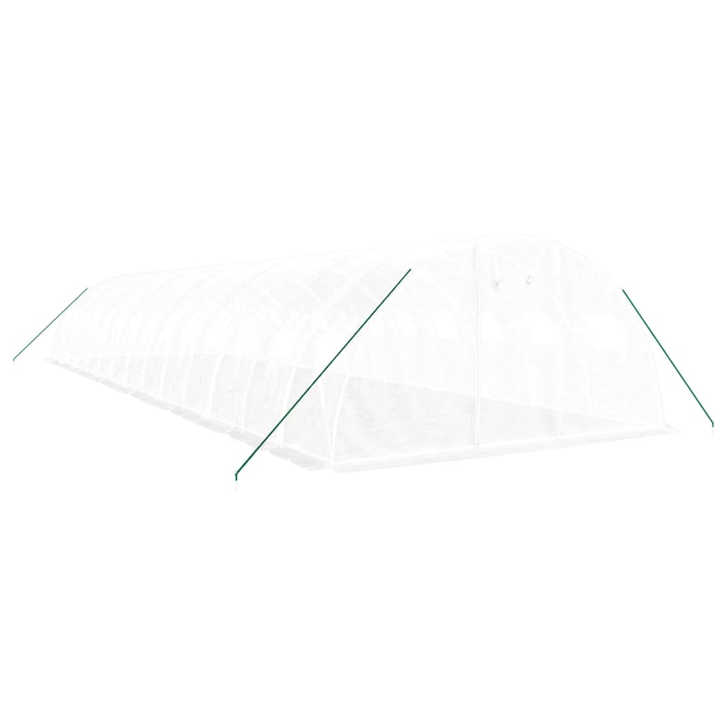 vidaXL Seră cu cadru din oțel, alb, 56 m², 14x4x2 m vidaXL Seră cu cadru din oțel, alb, 56 m², 14x4x2 m