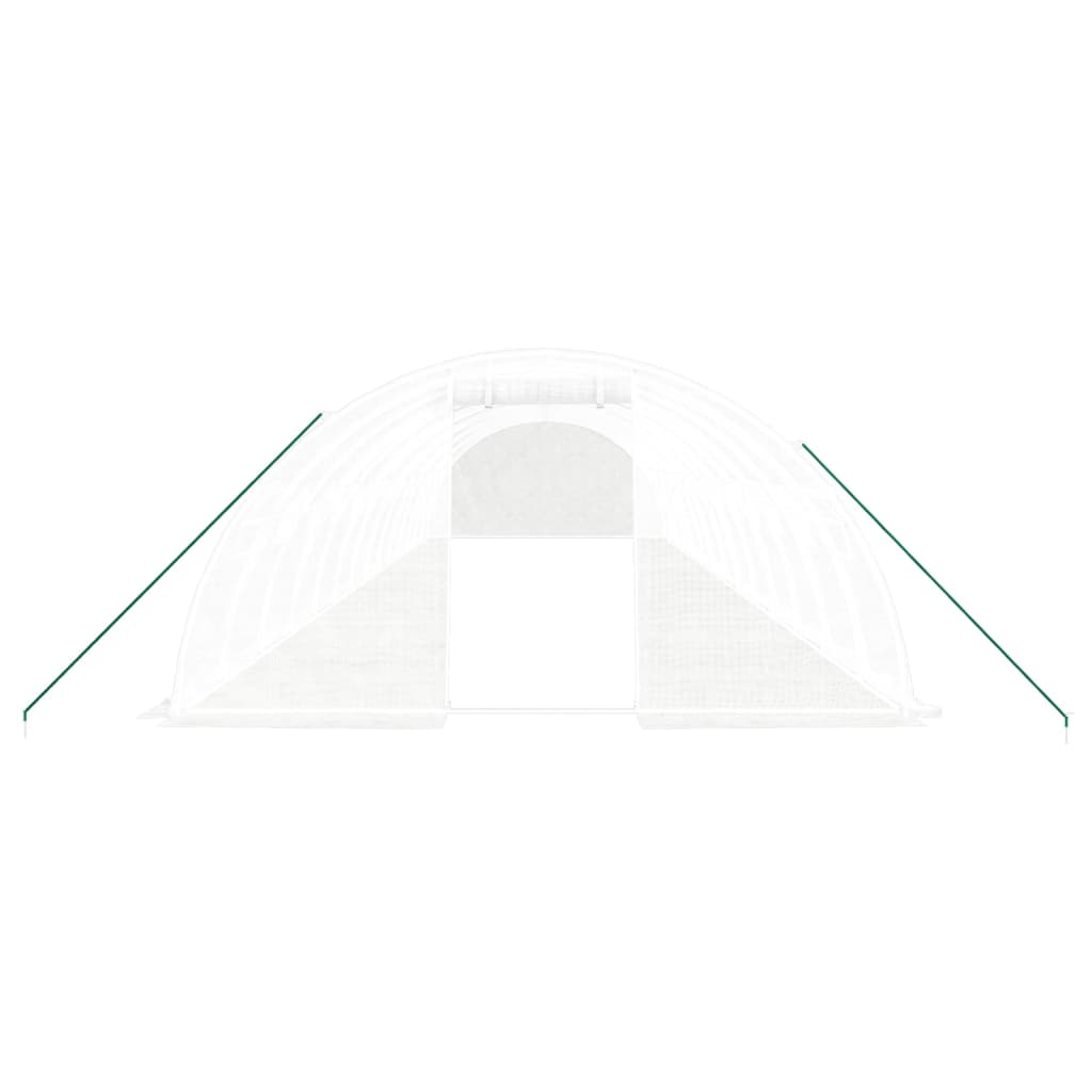 vidaXL Seră cu cadru din oțel, alb, 56 m², 14x4x2 m vidaXL Seră cu cadru din oțel, alb, 56 m², 14x4x2 m