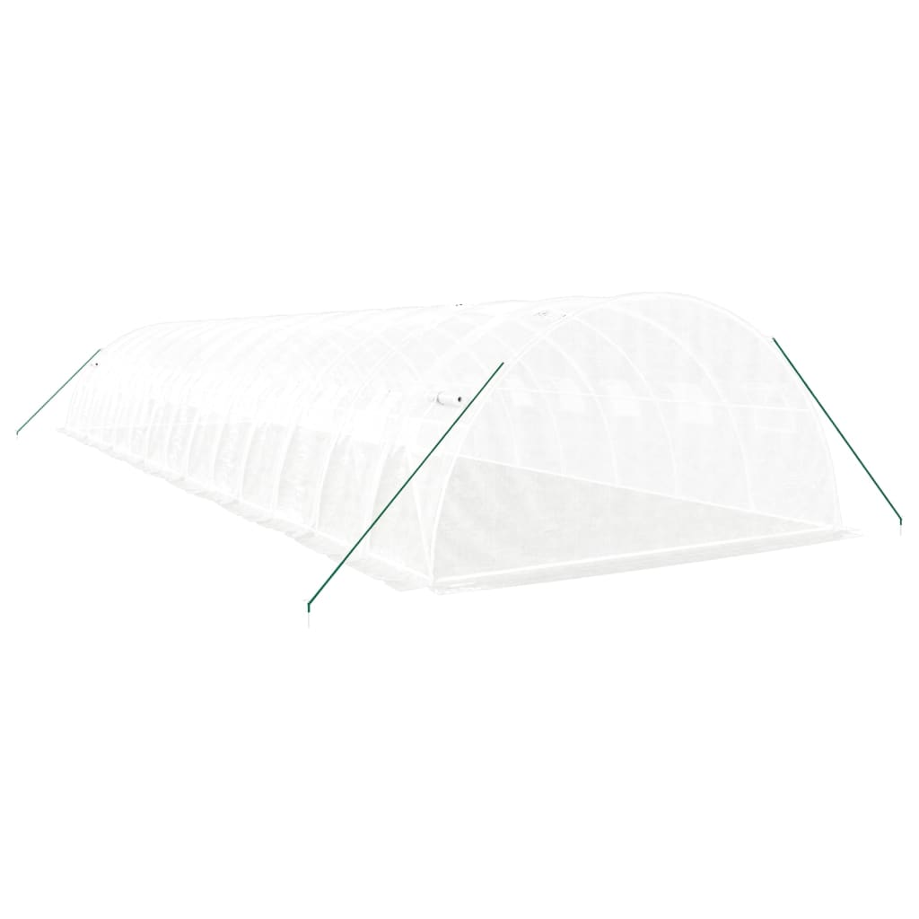 vidaXL Seră cu cadru din oțel, alb, 56 m², 14x4x2 m vidaXL Seră cu cadru din oțel, alb, 56 m², 14x4x2 m