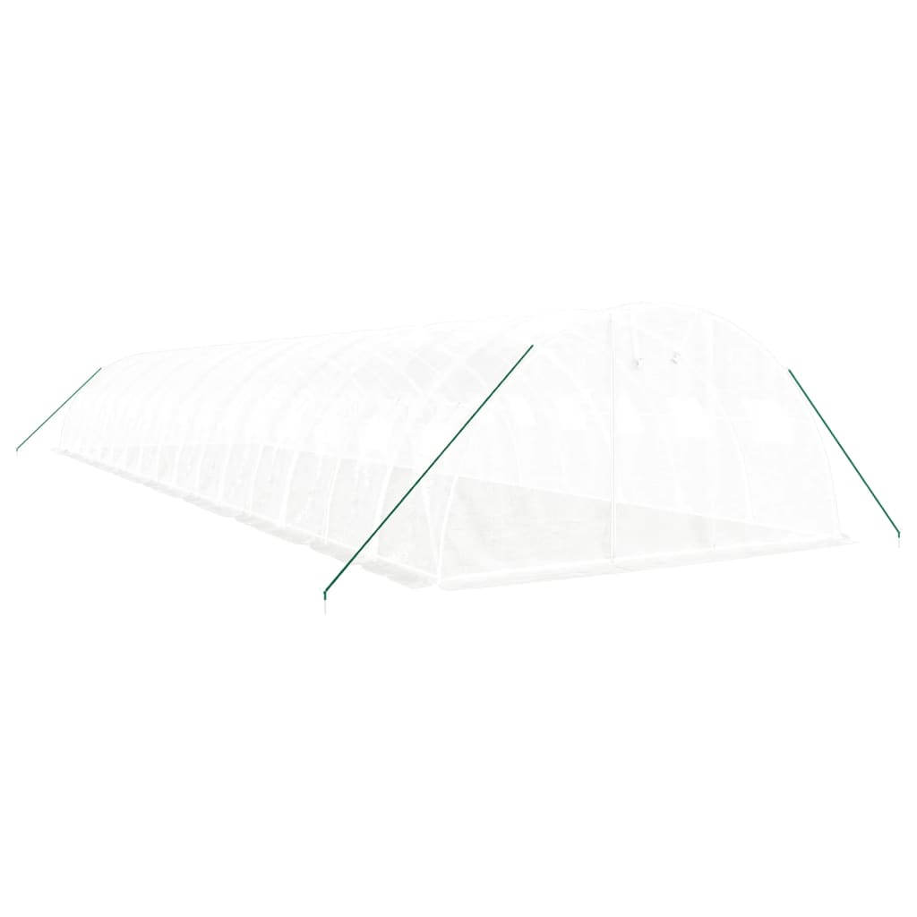 vidaXL Seră cu cadru din oțel, alb, 64 m², 16x4x2 m vidaXL Seră cu cadru din oțel, alb, 64 m², 16x4x2 m